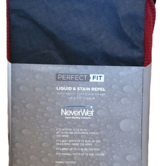 Perfect Fit NeverWet Luxury Chair Slipcover Garnet - Picture 3 of 3